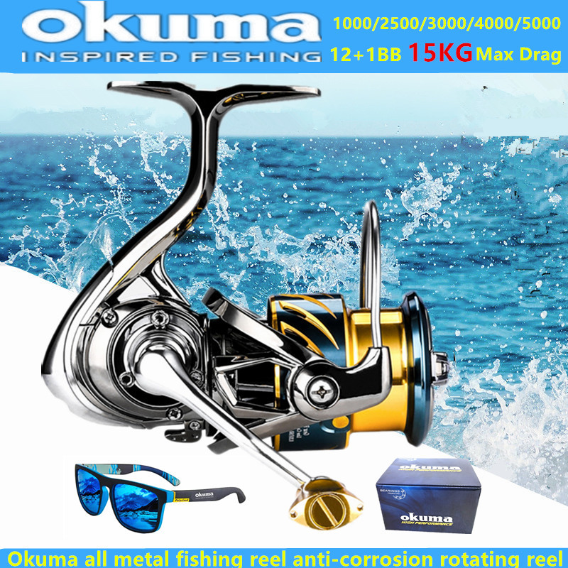 Daiwa Reel Bg - Okuma Vollmetall-Angelrolle 12+1BB 15KG Max Bremskraft