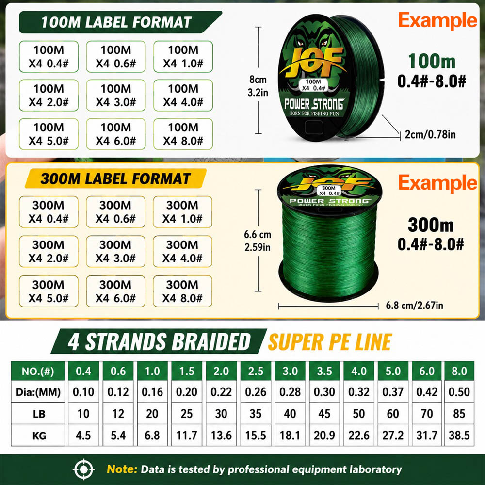 JOF 4X Geflochtene PE-Angelsch – Freshwater Line Bewertung und Preis